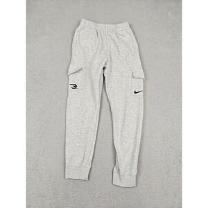 Nike 3 Brand Jogger Pants Kids Large Gray Fleece Cargo Ankle Sweatpants